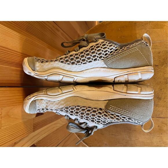 Keen Mercer Lace II CNX Sneaker Women Size 6.5 Brindle Khaki Leather Mesh - Picture 6 of 8